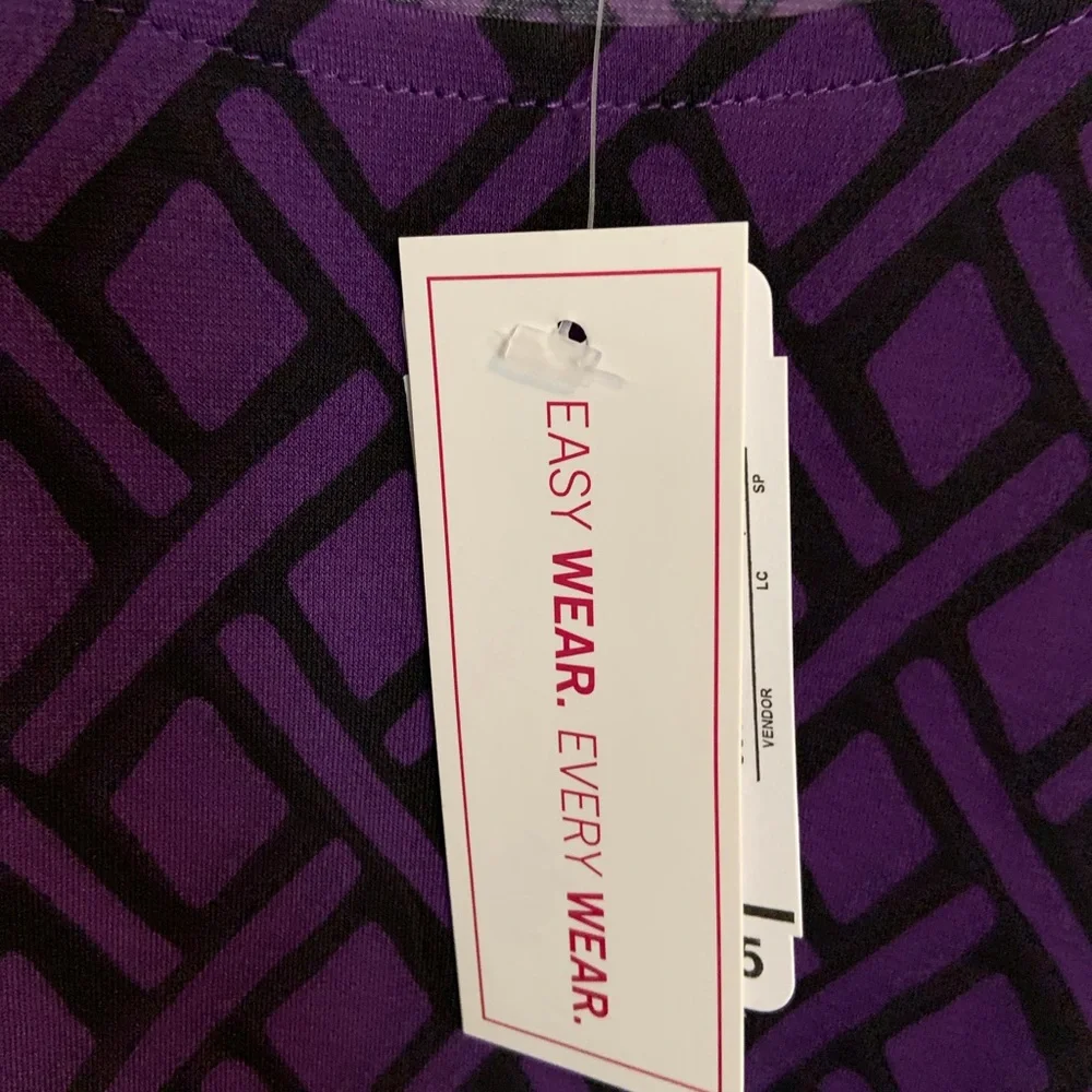 Christopher & Banks Purple Asymmetrical Hem Geometric Print Tunic - Picture 2 of 7